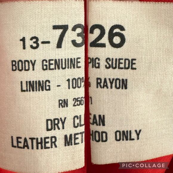 Vintage 1980s Avanti Red Suede Western Fringe Frontier Leather Coat medium - Picture 12 of 16